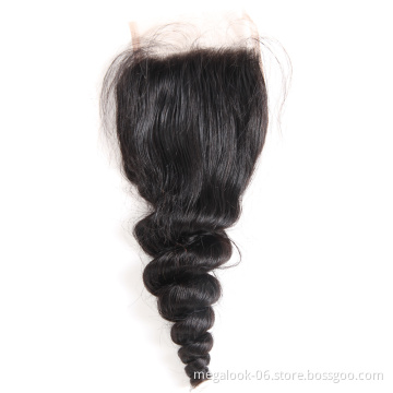 Pre Plucked Cambodian Top 4X4 Quick Loose Wave Remy Human Hair Clear Lace Front Closure